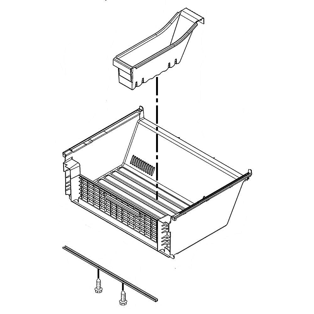Part #w10594052, Lower Pan Assembly / 39.20 x 23.50 x 11.00