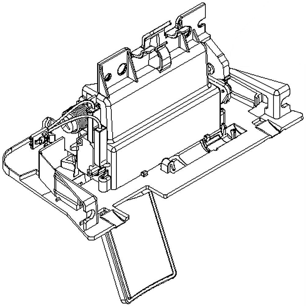 Part #w10616146, Refrigerator Dispenser Ice Chute Door And Funnel Assembly / 9.50 x 8.25 x 5.50