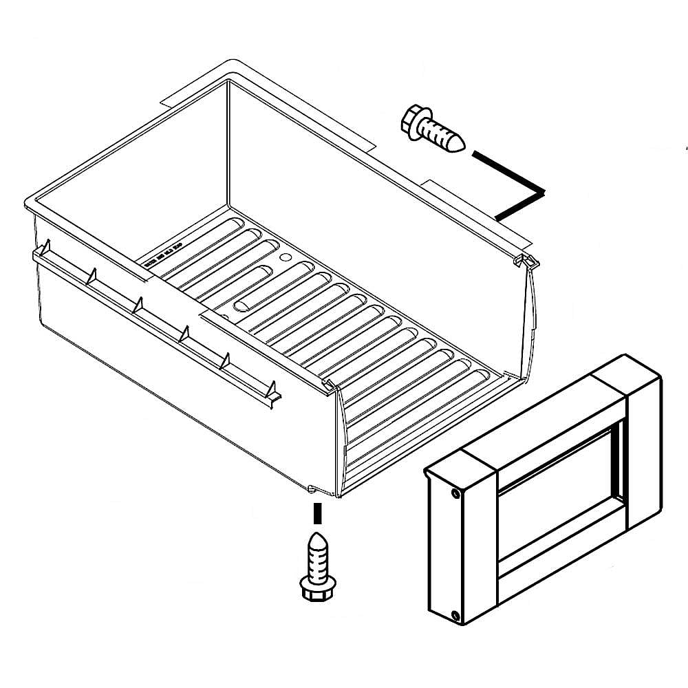 Jenn-Air Part #w10626679, Refrigerator Ice Bin Assembly | 15.00 x 9.50 x 6.00