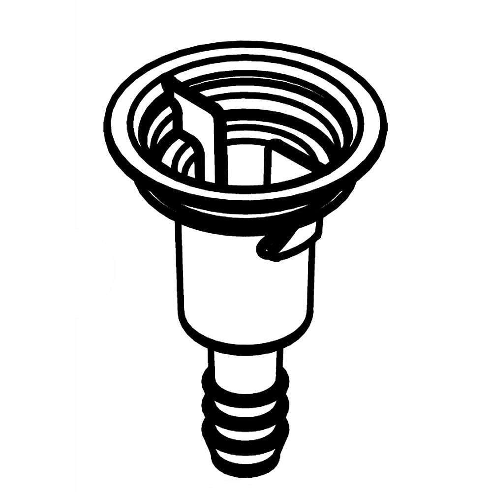 Part #w10651961, Jenn-Air Funnel-Drain / 2.25 x 2.25 x 3.50