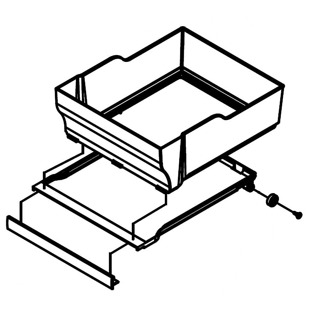 Maytag Part #w10656450, Crisper Pan Assembly | 19.50 x 14.00 x 12.50