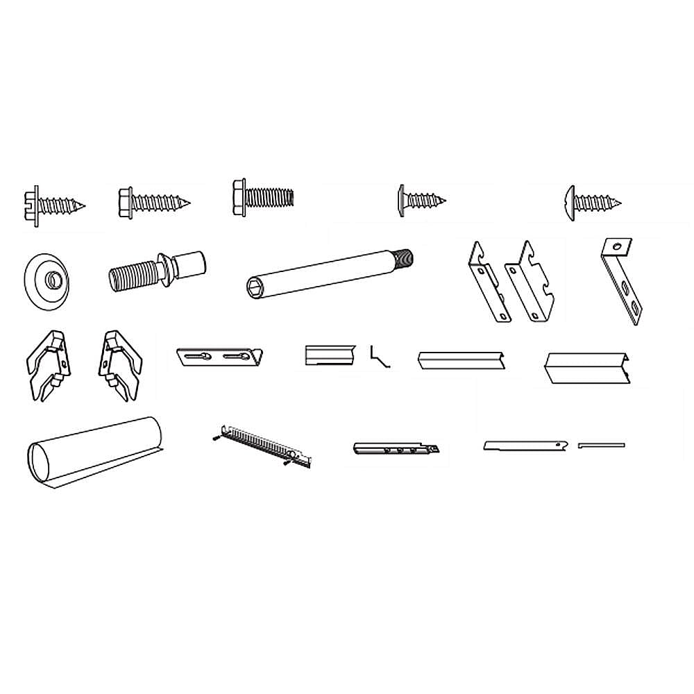 Part #w10663565, Refrigerator Armoire Style Door Panel Bracket Kit, 48-In (Black) / 8.50 x 3.75 x 48.00