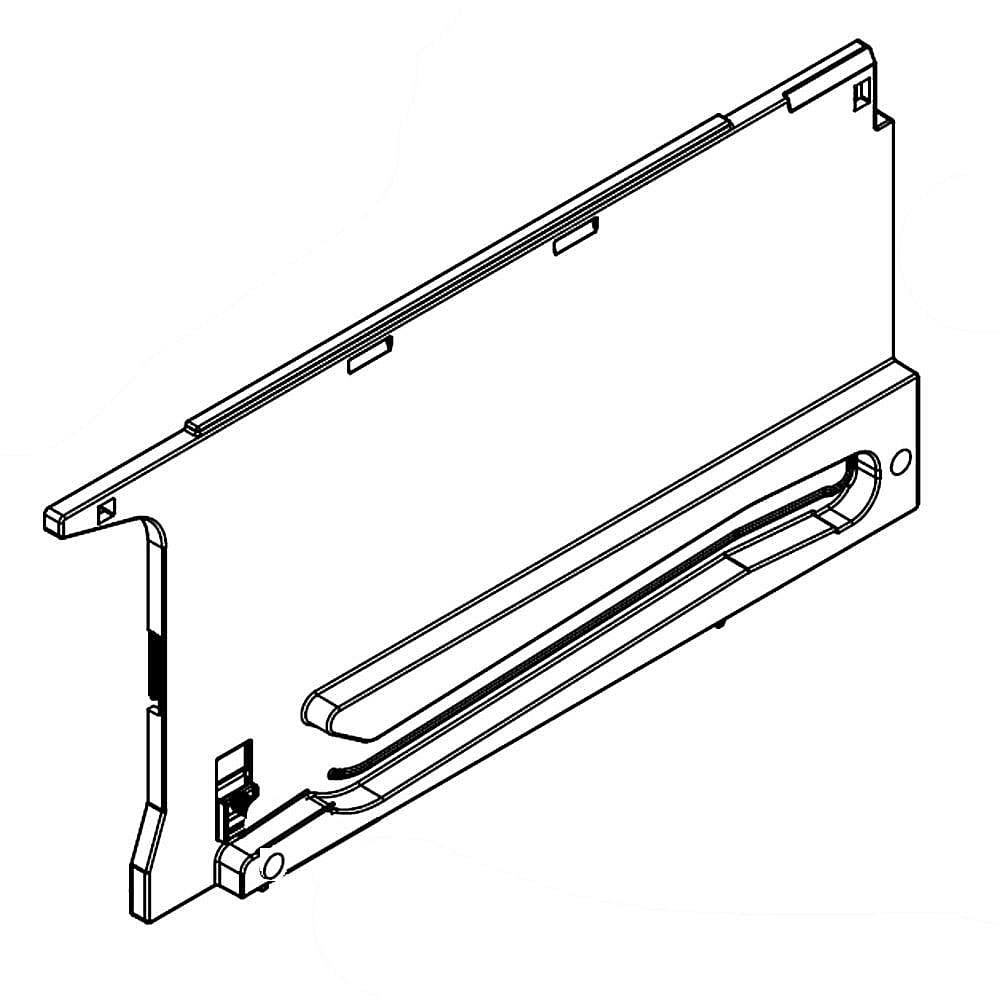Part #w10715841, Support, Center Crisper (Right Hand) / 16.12 x 8.12 x 1.00