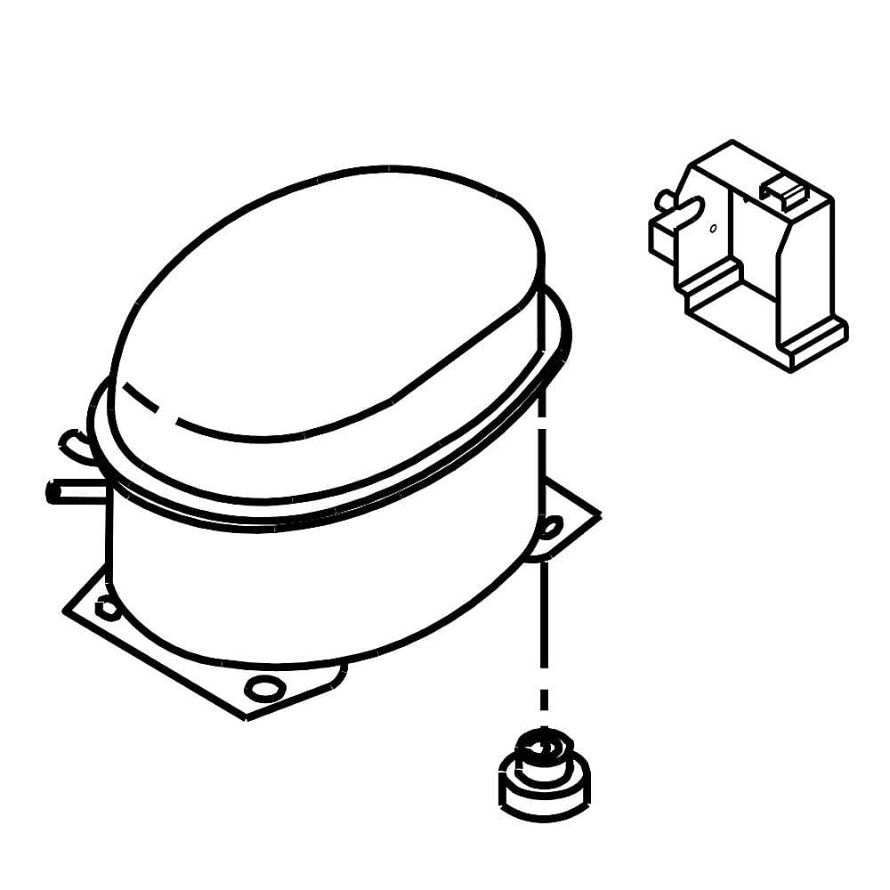 Photo of GE Part #w10720770, Refrigerator Compressor | 13.00 x 8.25 x 8.75 from Repair Parts Direct