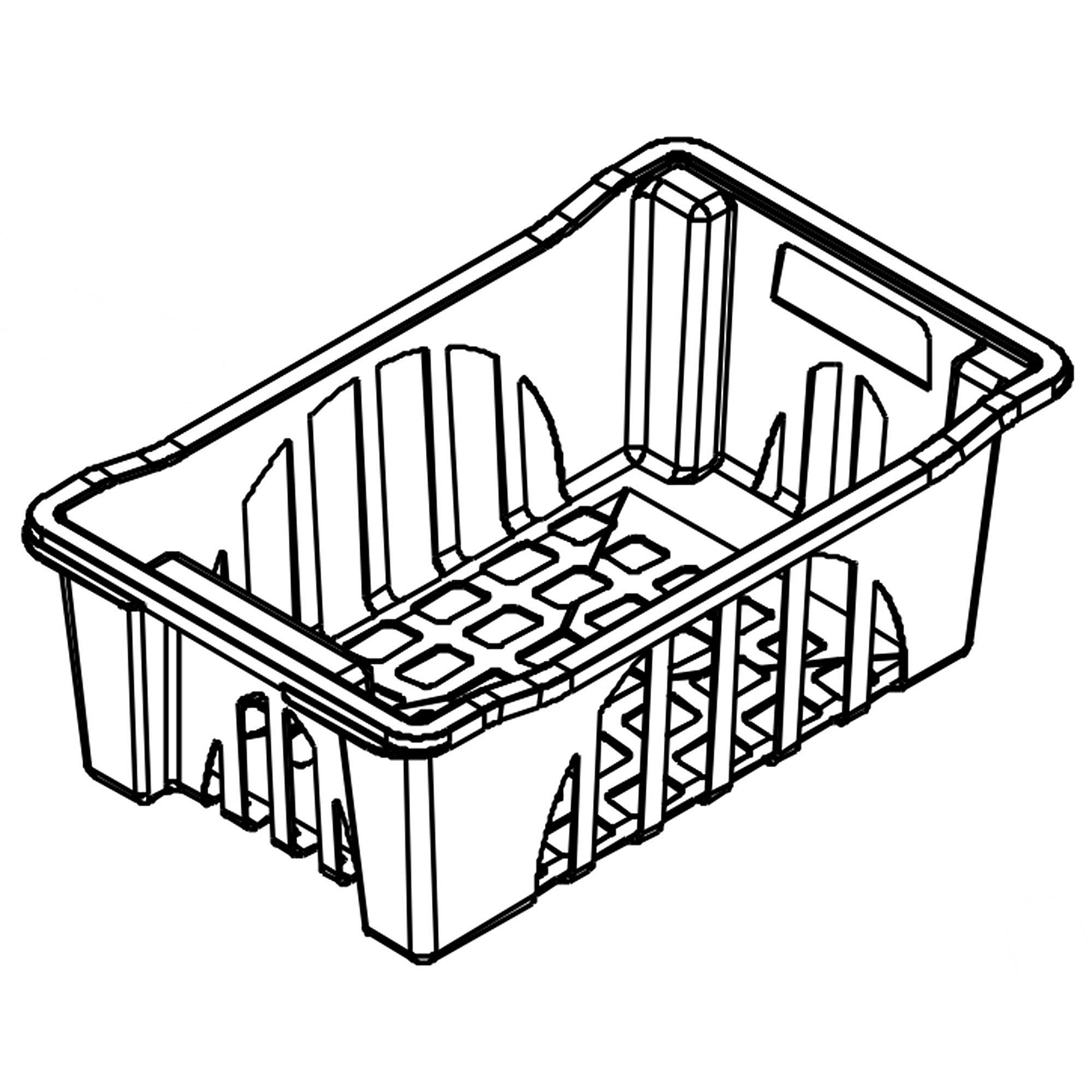 Part #w10724199, Freezer Basket, Lower / 21.50 x 12.50 x 7.50