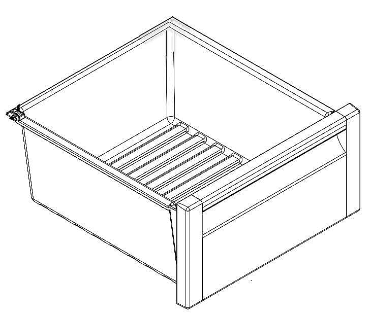 Part #w10727109, Whirlpool Refrigerator Deli Drawer / 17.25 x 16.50 x 8.75