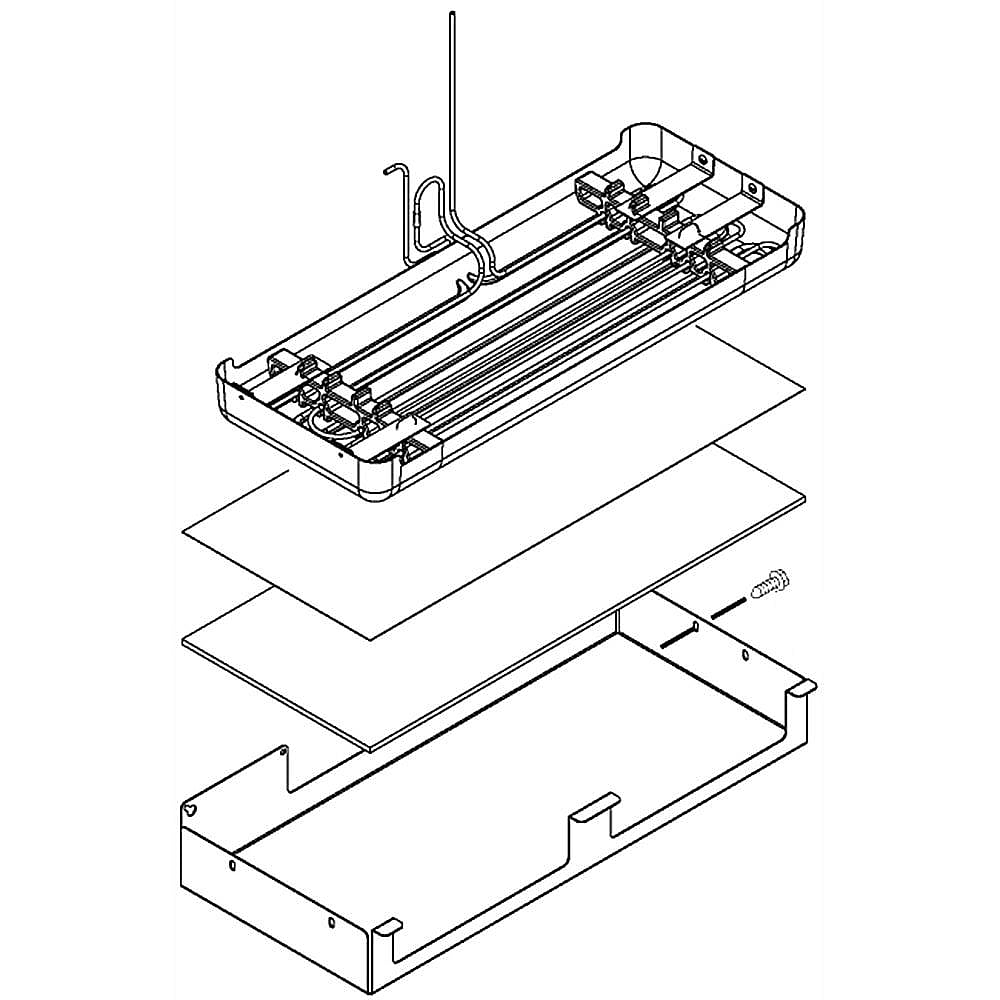 Part #w10735008, Refrigerator Drain Pan Assembly / 21.00 x 11.50 x 9.75