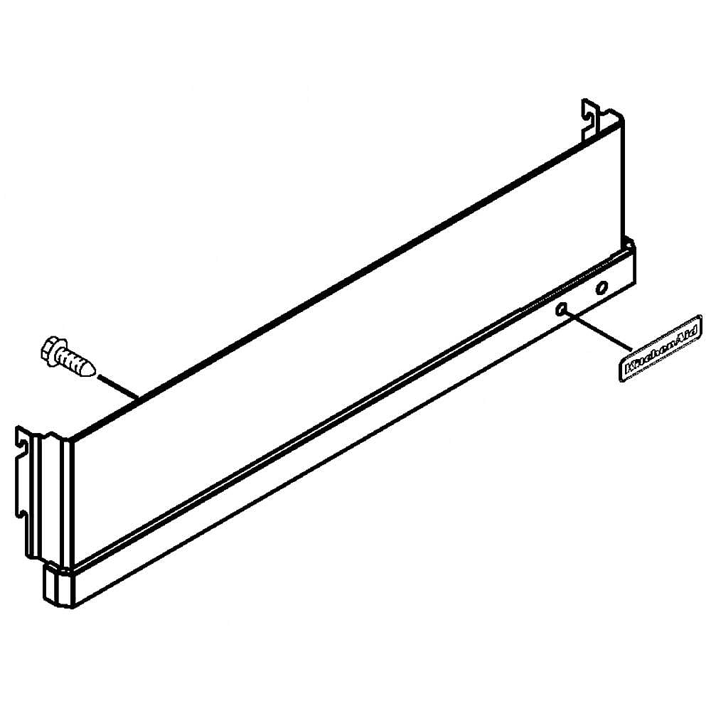 Part #w11449385, Refrigerator Machine Compartment Grille (Black And Stainless) / 51.00 x 12.50 x 7.75