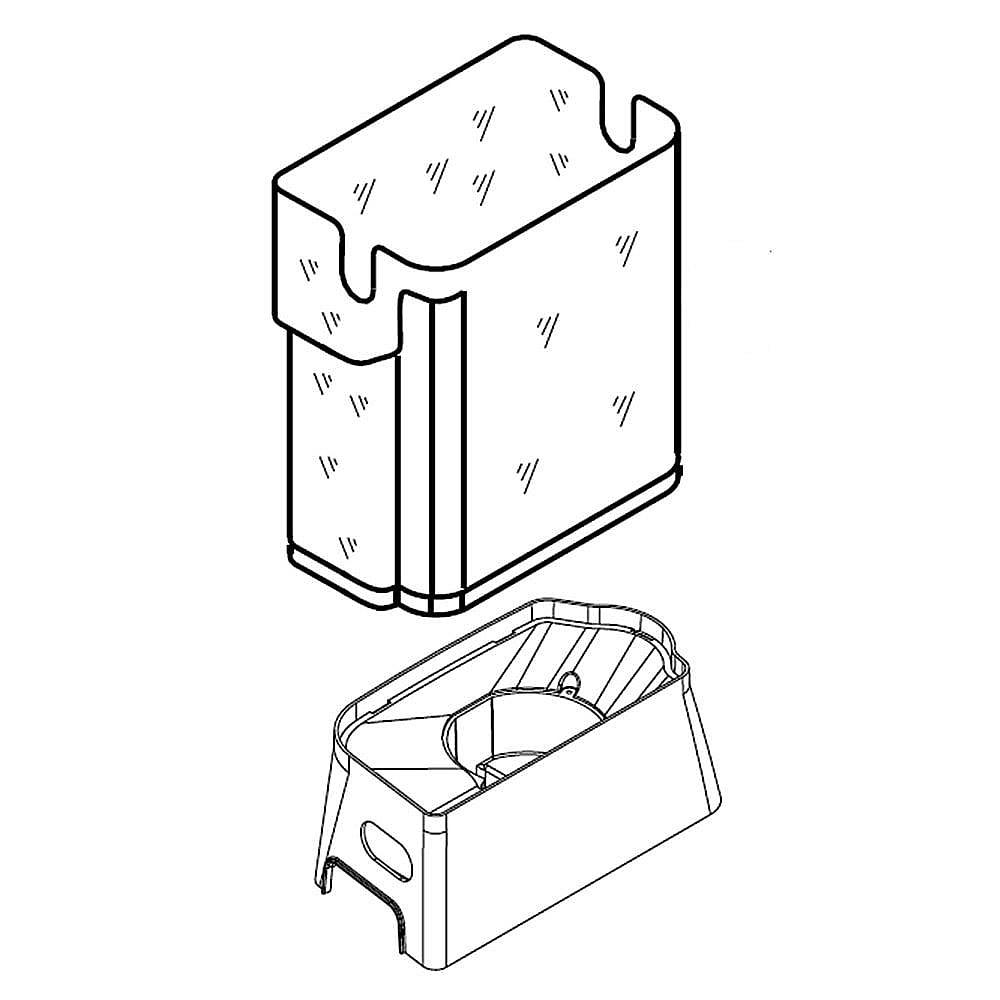 KitchenAid Part #w10768485, Refrigerator Ice Container Assembly | 10.75 x 7.25 x 14.25