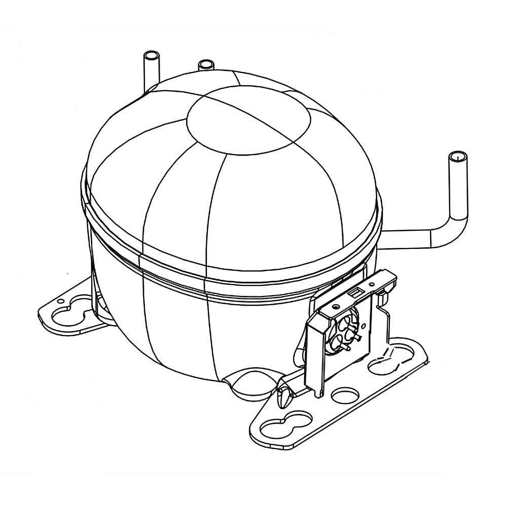 Photo of GE Part #w10769822, Refrigerator Compressor | 13.00 x 8.50 x 8.75 from Repair Parts Direct