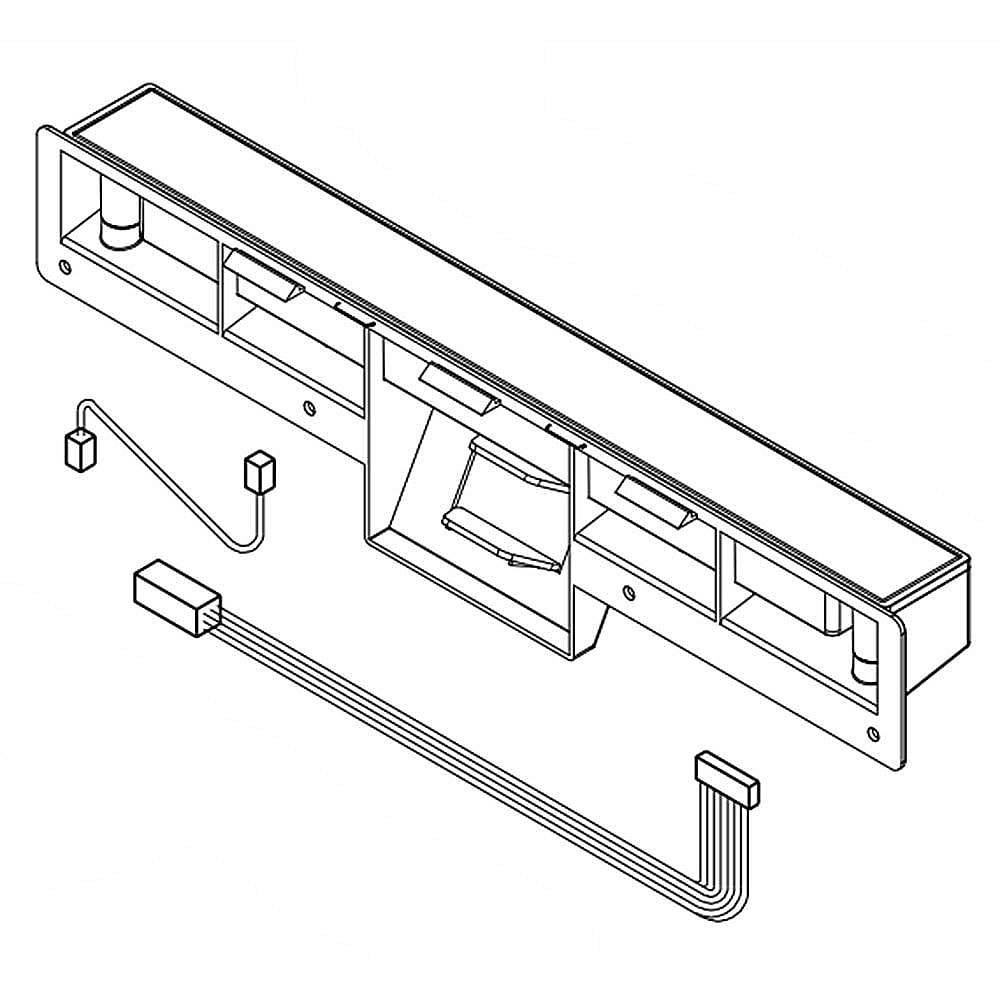 KitchenAid Part #w10796879, Refrigerator Drawer Control Panel Assembly | 16.25 x 3.75 x 2.00