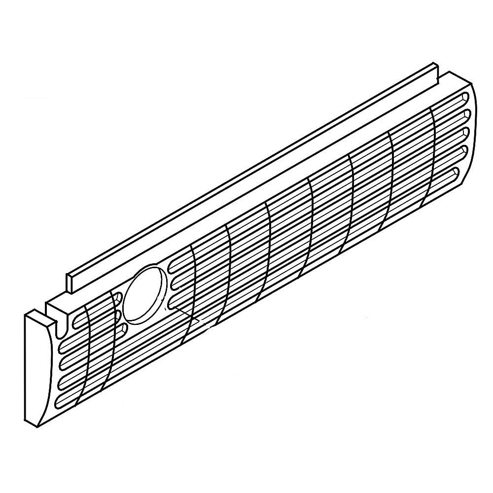 Part #w10803964, Refrigerator Toe Grille (Black) (Replaces W10283941, W10311028) / 6.50 x 3.25 x 36.00