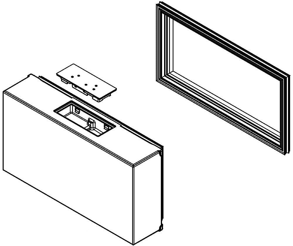 Part #w10815668, Refrigerator Pantry Drawer Door Assembly, Left (Black Stainless) (Replaces W10733264) / 21.00 x 16.00 x 9.00