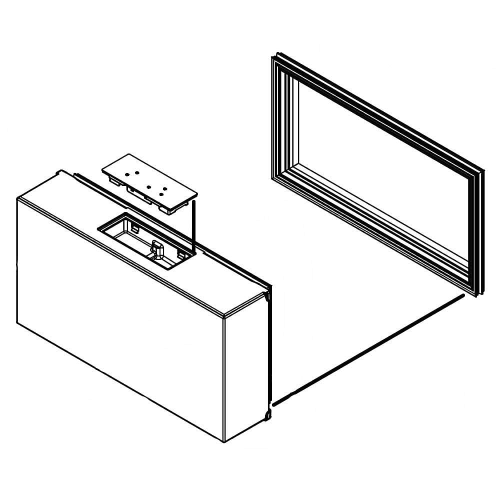 Part #w10815671, Refrigerator Pantry Drawer Door, Left (Stainless) / 22.50 x 13.75 x 8.75