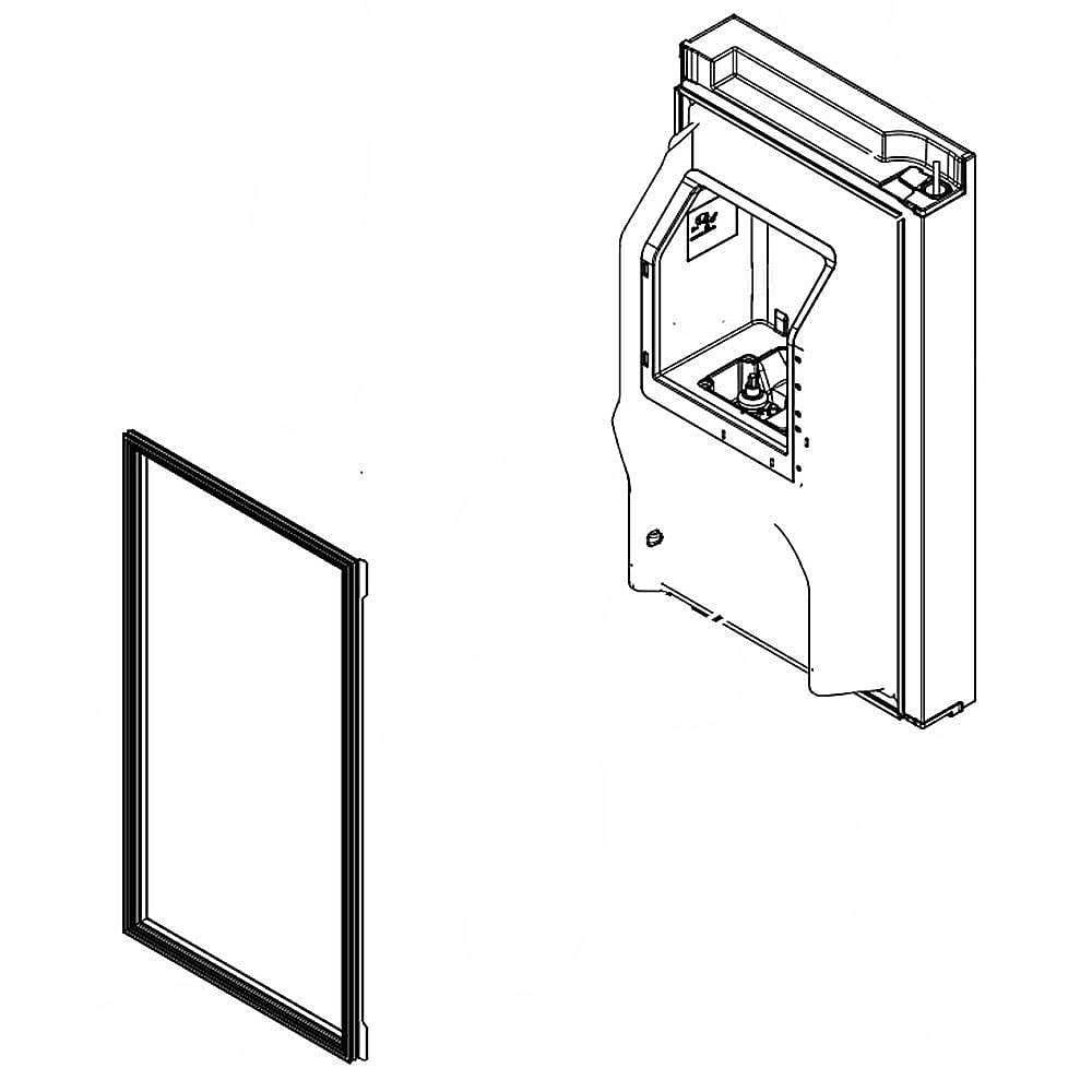 Part #w10815694, Refrigerator Door Assembly, Left (Black And Stainless) / 38.50 x 21.50 x 14.00