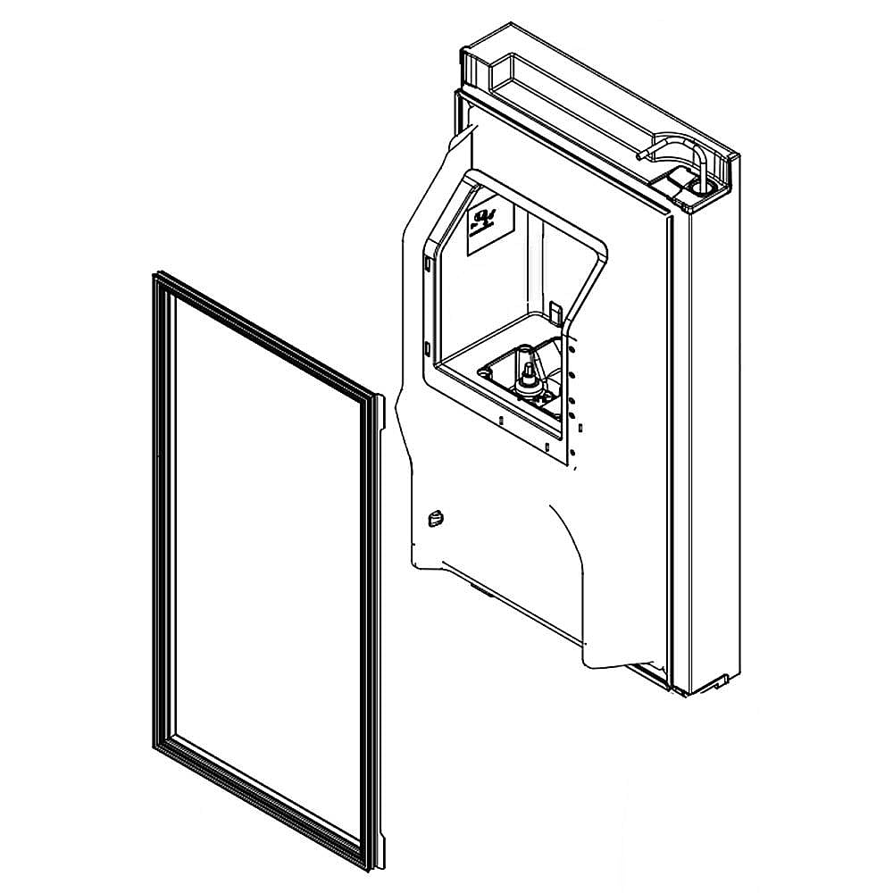 Part #w10815695, Refrigerator Door Assembly, Left (Stainless) / 38.00 x 21.50 x 14.00