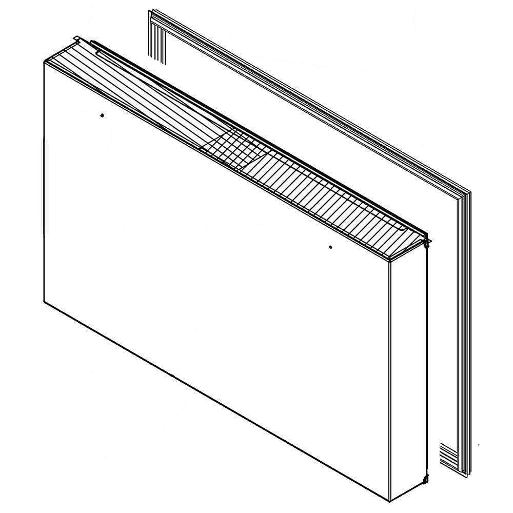 Part #w10815700, Refrigerator Freezer Door Assembly (Black And Stainless) / 40.00 x 28.25 x 10.00