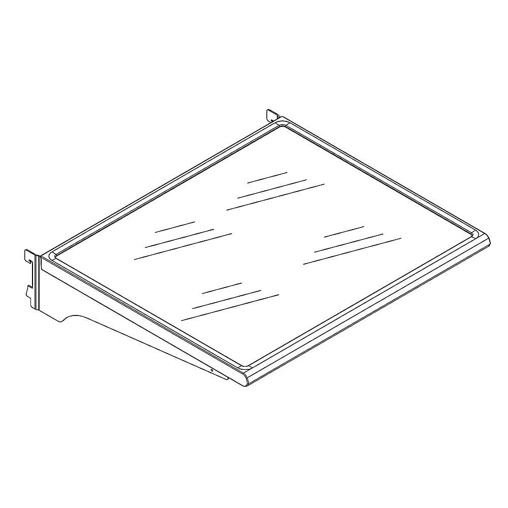 Photo of GE Part #w10818733, Refrigerator Shelf | 18.31 x 4.25 x 22.75 from Repair Parts Direct