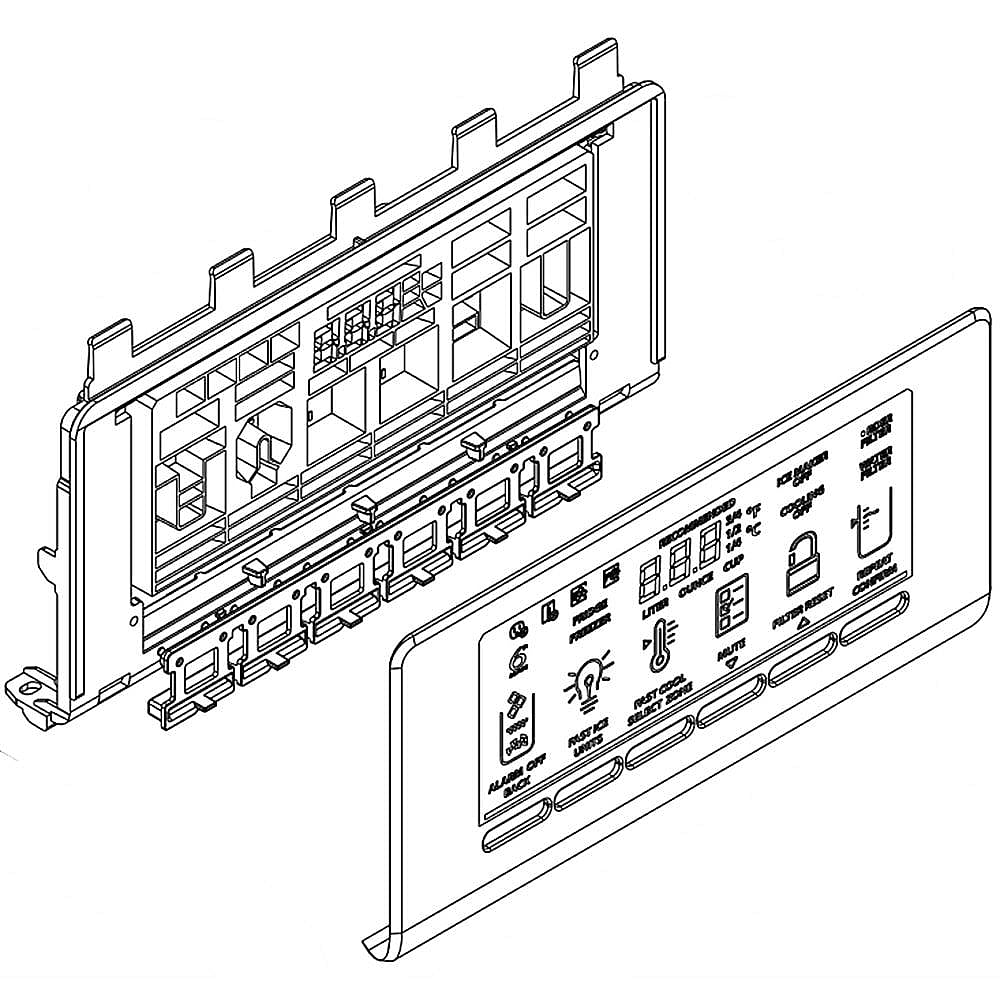 Photo of GE Part #w10822646, Refrigerator Dispenser User Interface Control | 9.75 x 5.25 x 9.50 from Repair Parts Direct