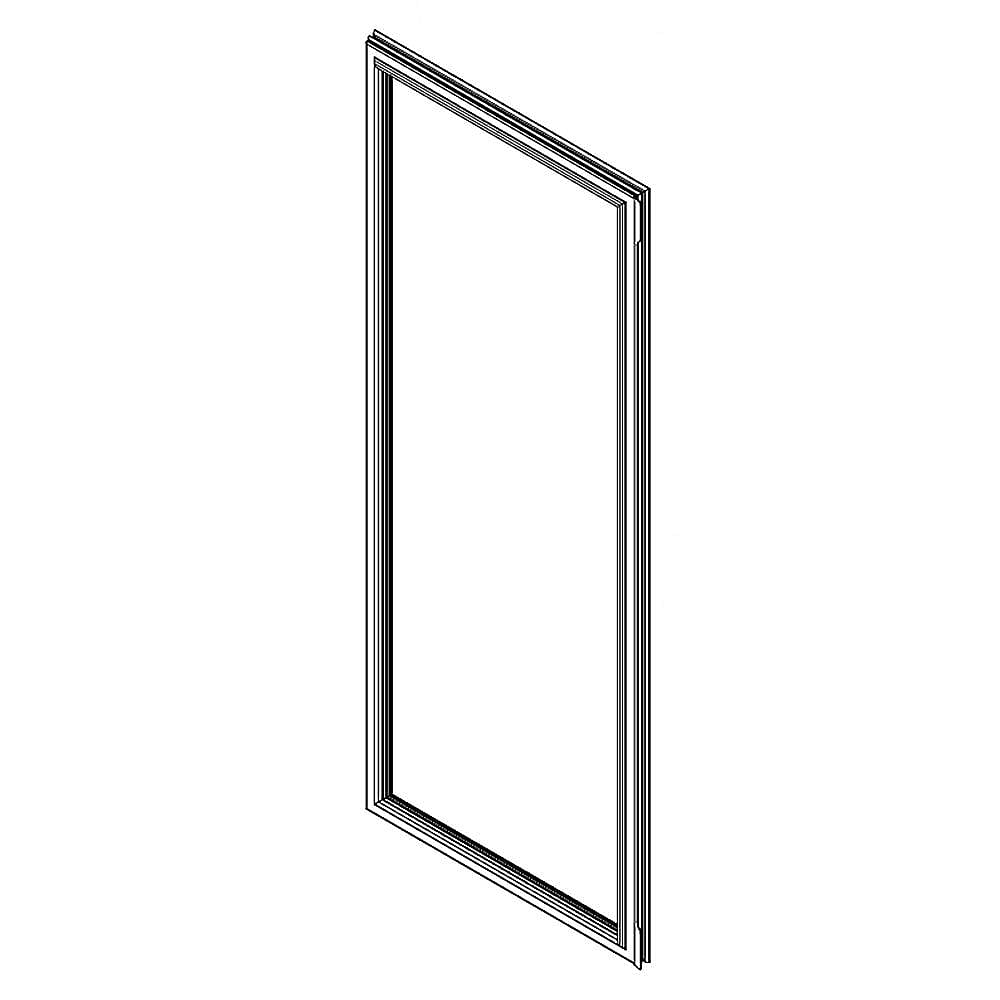 Part #w10830289, Refrigerator Door Gasket, Left (Black) / 22.75 x 20.00 x 2.25