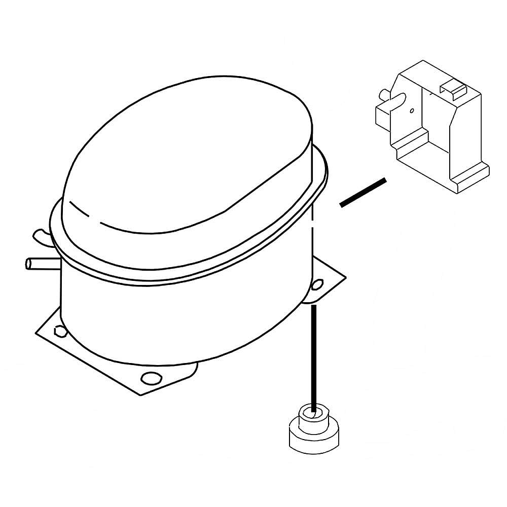 Part #w10832994, Refrigerator Compressor | 13.00 x 8.75 x 8.50