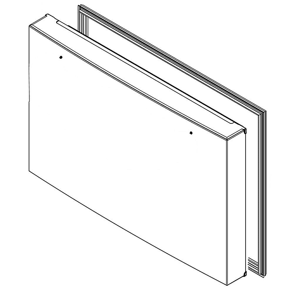 Photo of GE Part #w10849520, Refrigerator Freezer Door Assembly (Stainless) | 41.00 x 28.50 x 10.50 from Repair Parts Direct