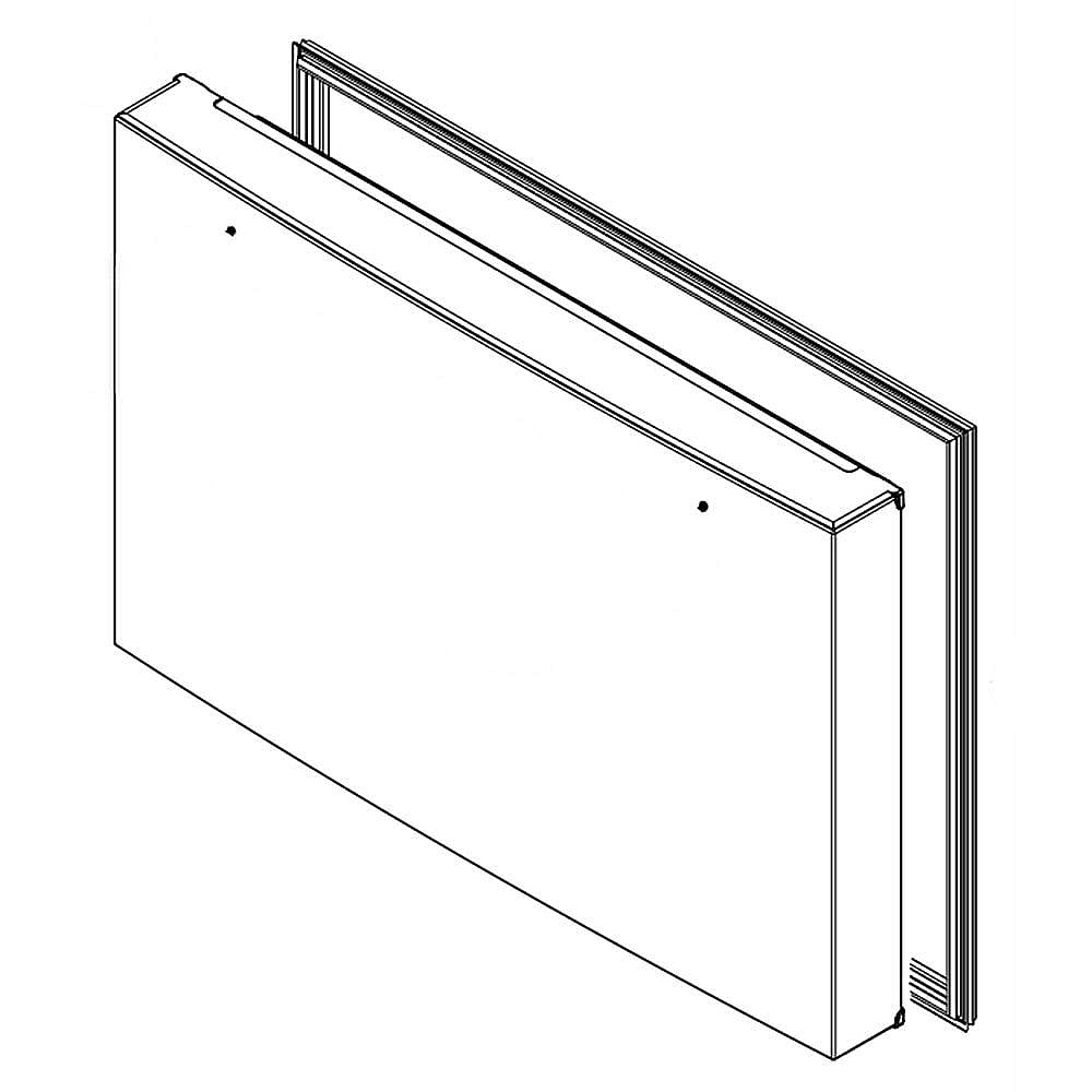 Part #w10849521, Refrigerator Freezer Door Assembly (Black And Stainless) | 0.11 x 0.11 x 0.11