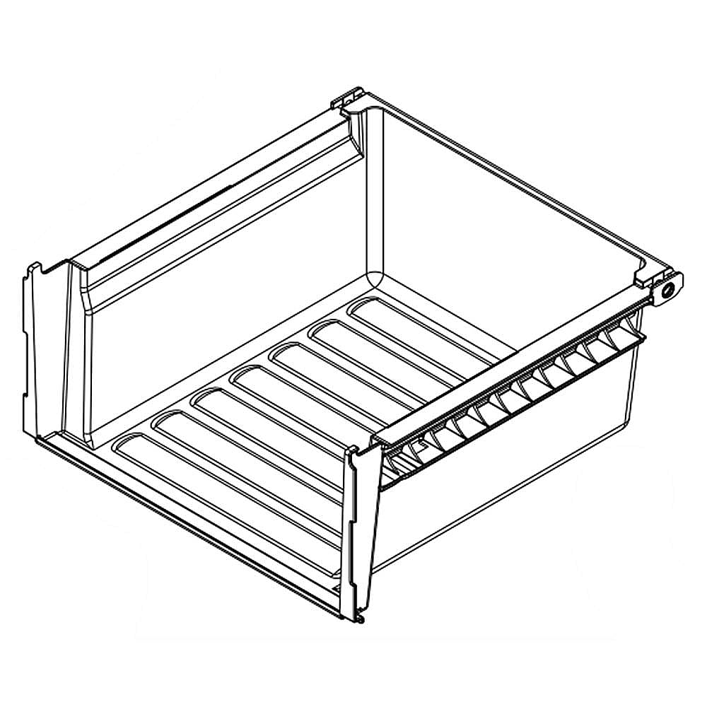 Photo of GE Part #w10850129, Refrigerator Crisper Drawer | 19.69 x 11.57 x 16.13 from Repair Parts Direct