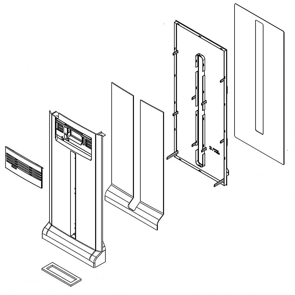 Part #w10860238, Refrigerator Air Tower / 27.44 x 2.82 x 16.32