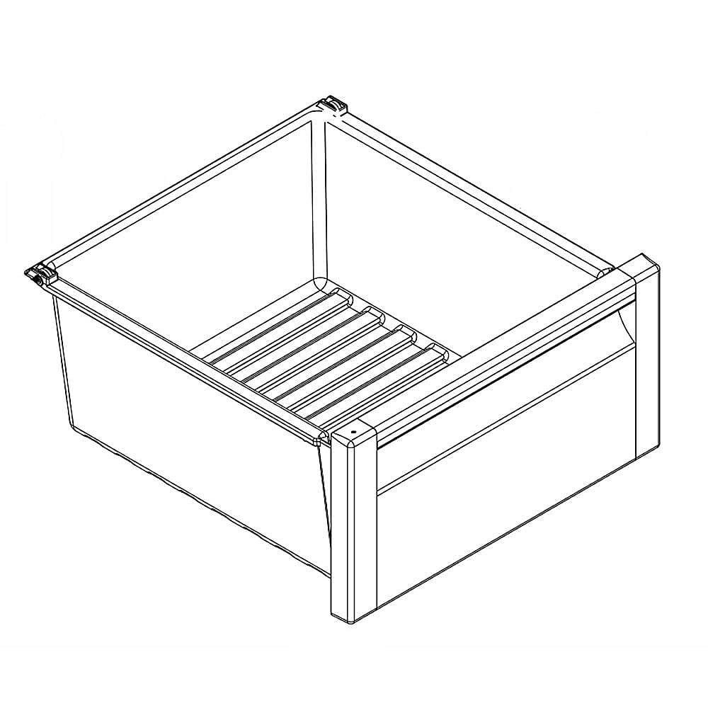 Part #w10861754, Refrigerator Freezer Drawer | 19.69 x 11.57 x 16.13