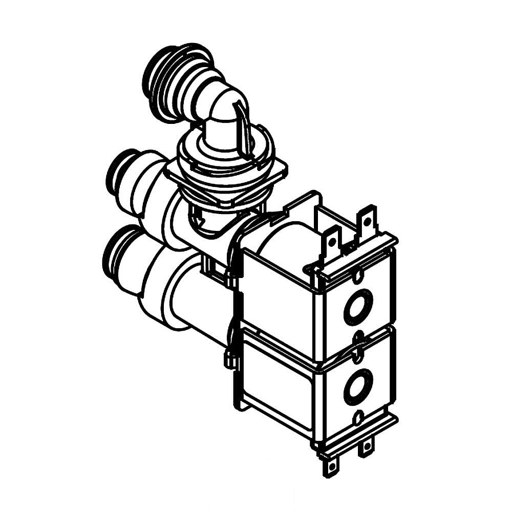 Part #w10873098, Refrigerator Dual Water Inlet Valve / 7.01 x 4.26 x 2.51