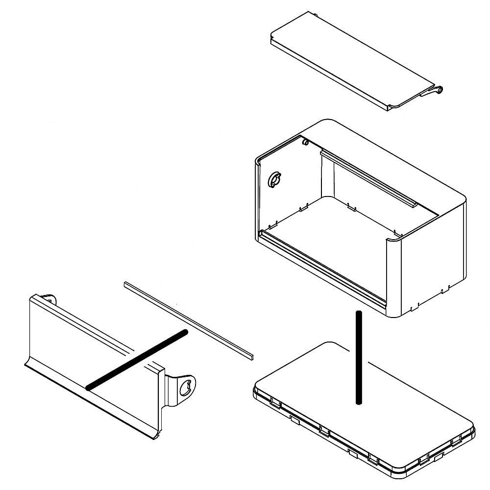 Photo of GE Part #w10887802, Refrigerator Door Bin Assembly | 8.82 x 8.82 x 17.13 from Repair Parts Direct