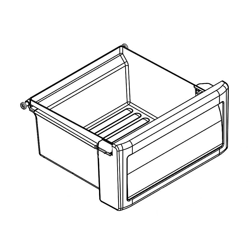 Photo of GE Part #w10916292, Refrigerator Crisper Drawer | 19.69 x 11.57 x 16.13 from Repair Parts Direct