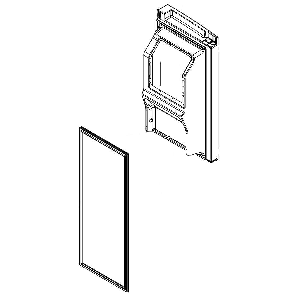 Photo of GE Part #w10919616, Refrigerator Door Assembly, Left (Stainless) from Repair Parts Direct