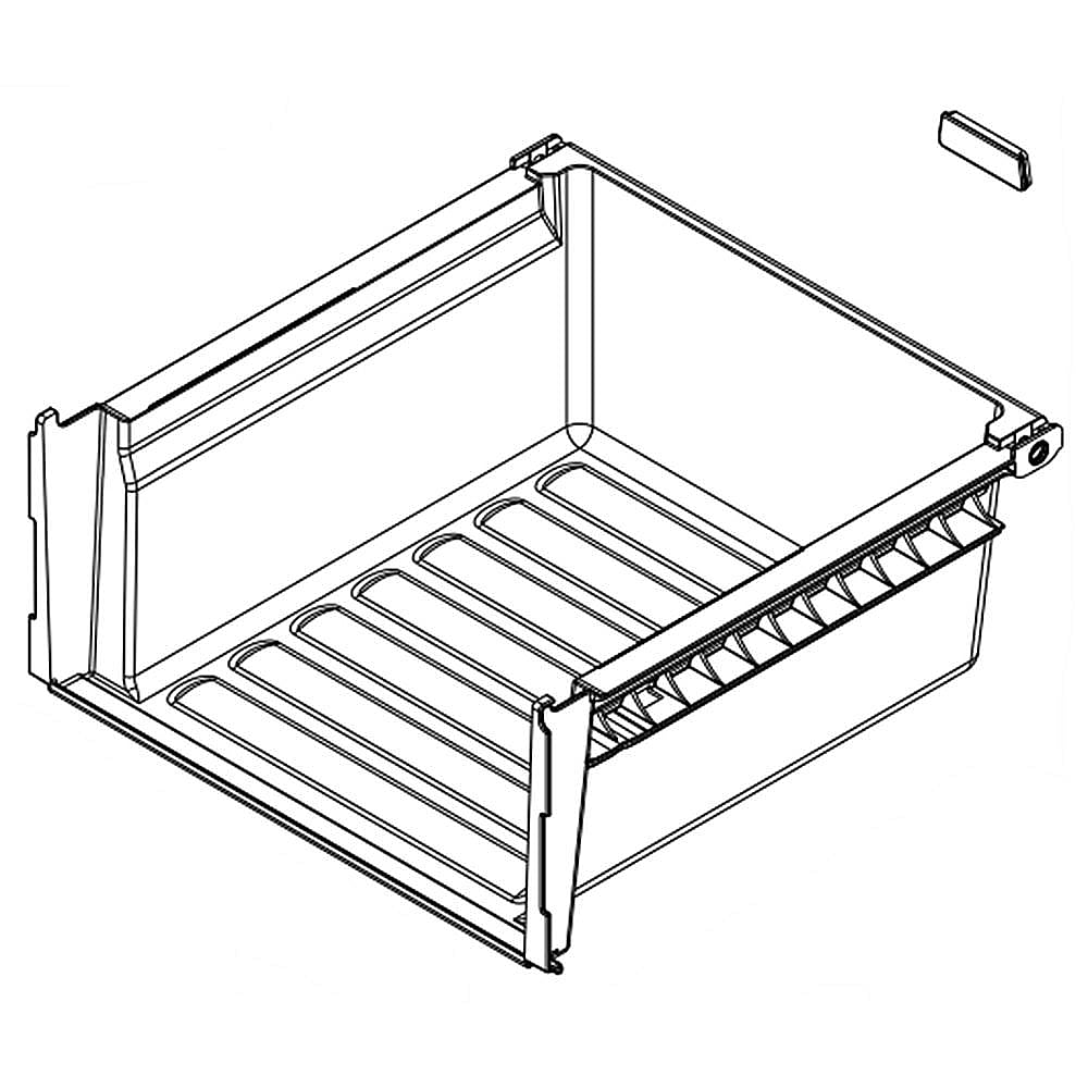 Photo of GE Part #w10919809, Refrigerator Crisper Drawer | 15.07 x 7.82 x 19.63 from Repair Parts Direct