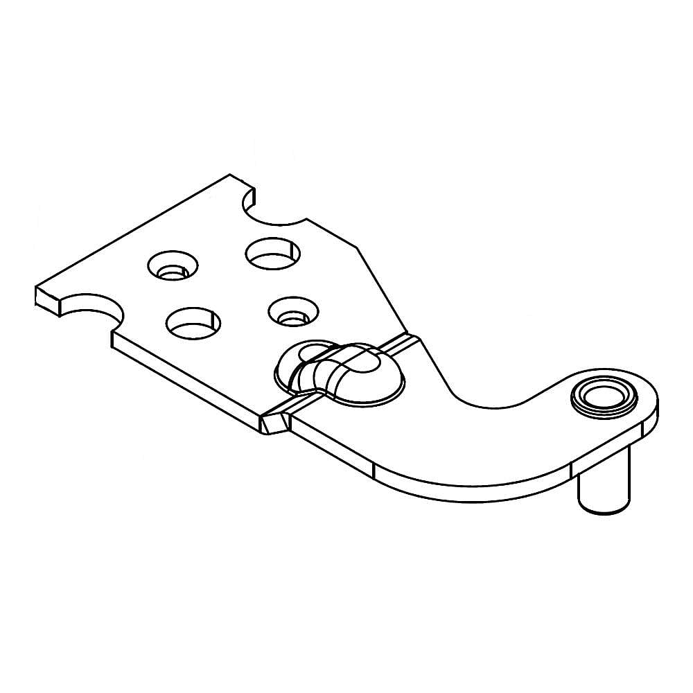 Part #w10922216, Refrigerator Door Hinge, Upper (Black) / 5.25 x 2.38 x 1.12