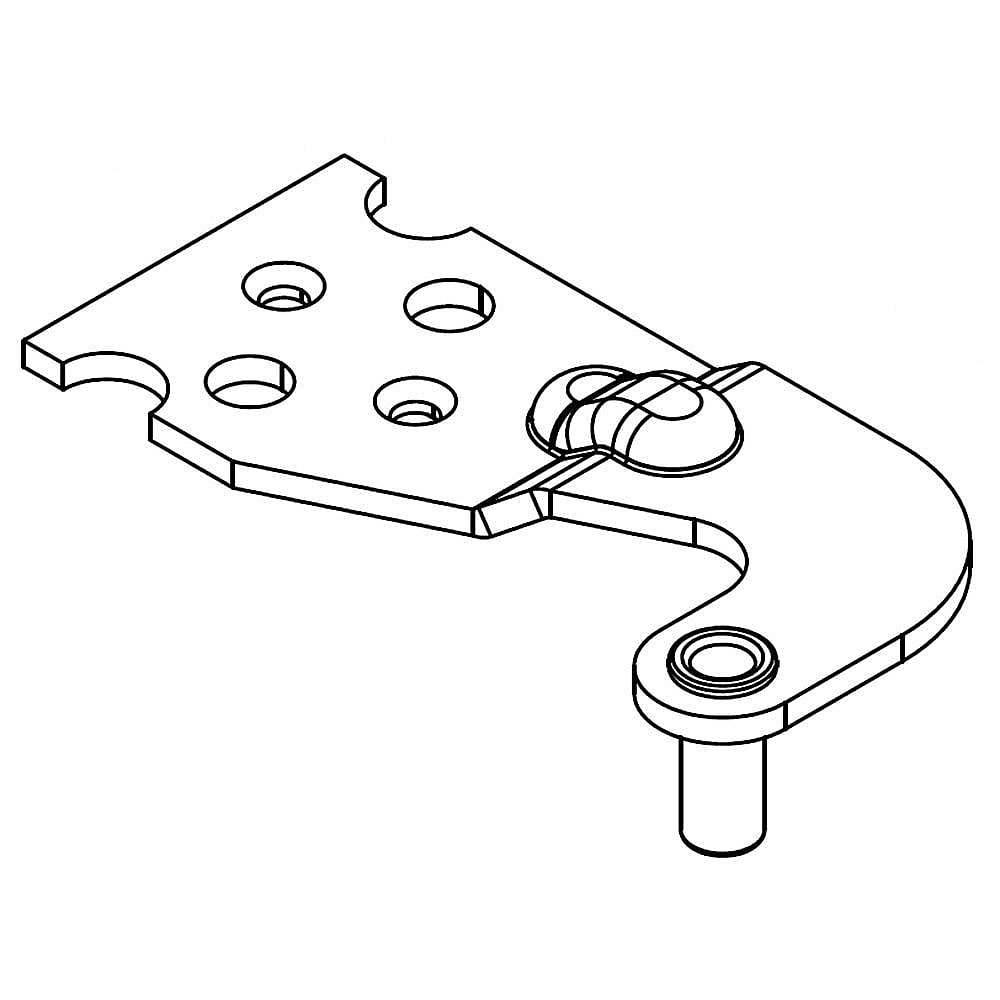 Part #w10922217, Refrigerator Freezer Door Hinge, Upper (Black) / 5.25 x 2.12 x 1.12