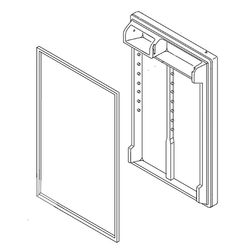 Part #w11023688, Refrigerator Freezer Door Assembly (Bisque) / 49.75 x 39.00 x 13.00