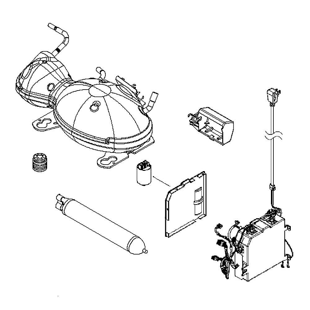 Part #w11592009, Whirlpool Refrigerator Compressor Assembly (Replaces W11025999)