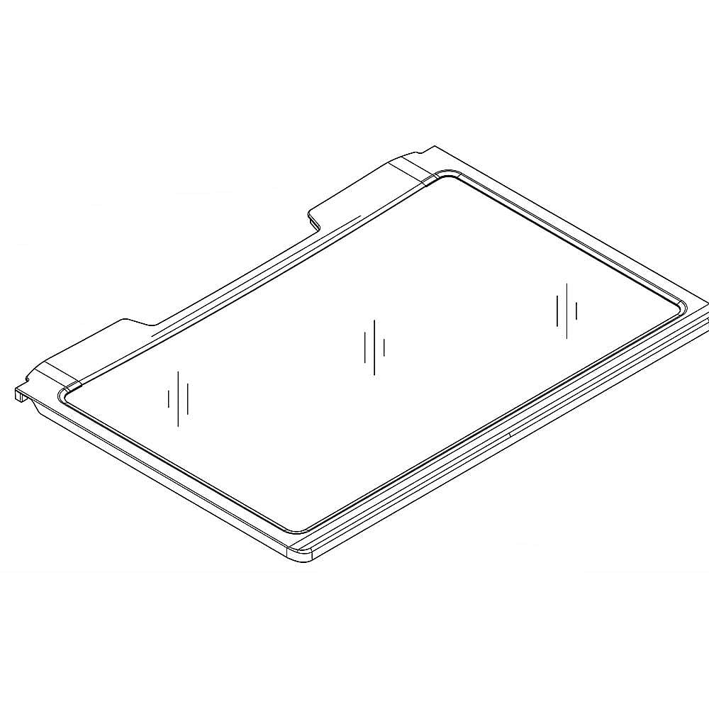 Photo of GE Part #w11089490, Refrigerator Glass Shelf | 19.50 x 30.87 x 2.25 from Repair Parts Direct