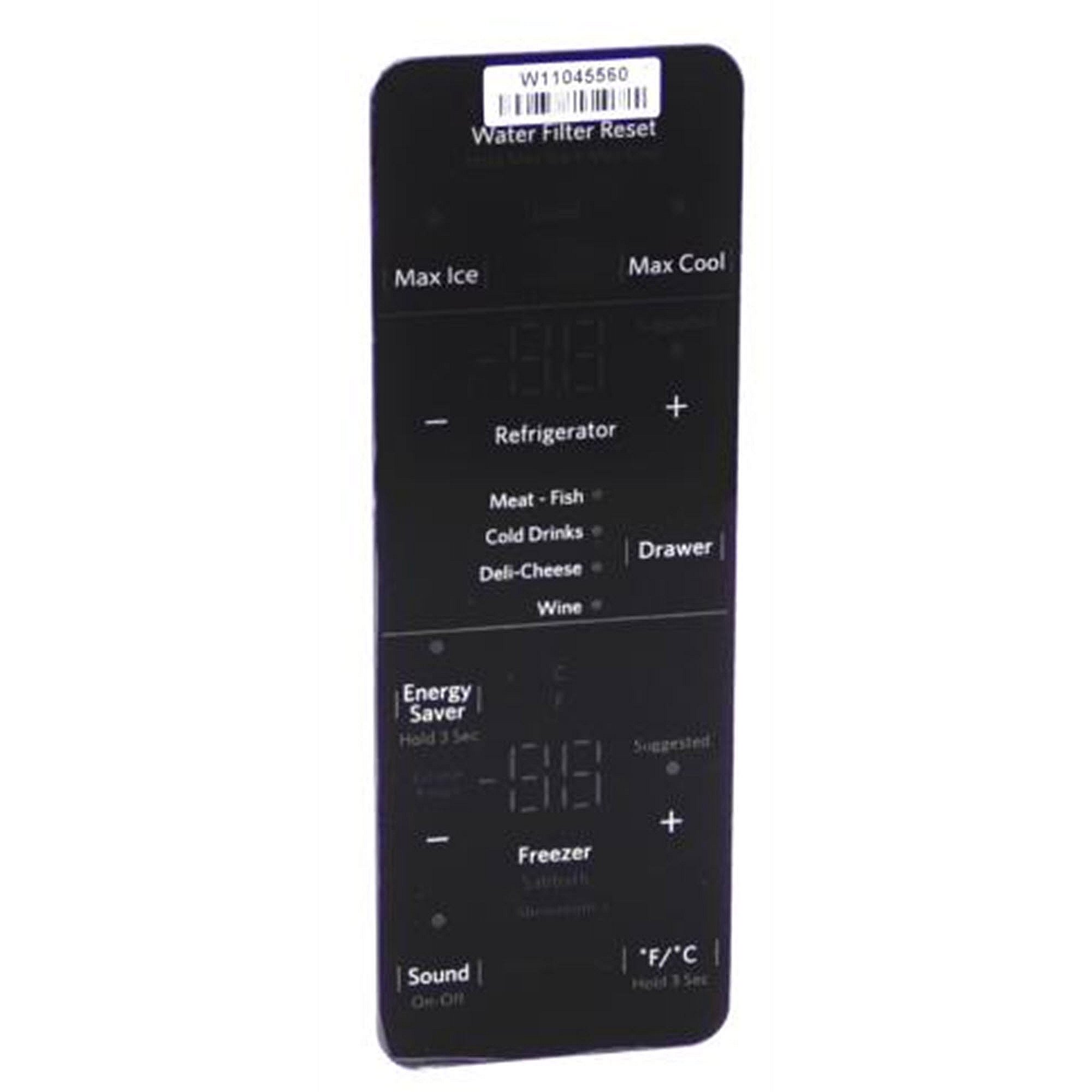 Part #w11099340, Refrigerator User Interface | 10.62 x 4.75 x 2.25