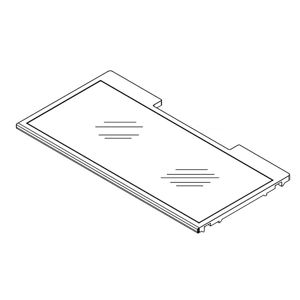 Part #w11099737, Refrigerator Glass Shelf Assembly / 39.57 x 6.82 x 30.32