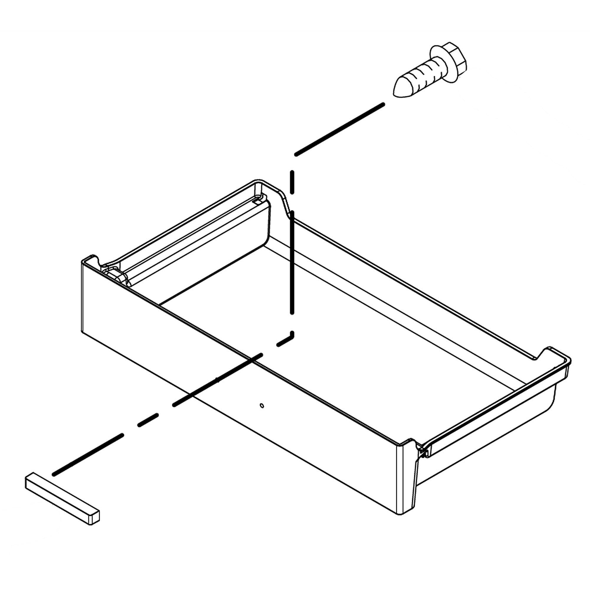 Photo of Part #w11099778, Pan-Utilty | 14.17 x 4.79 x 23.45 from Repair Parts Direct