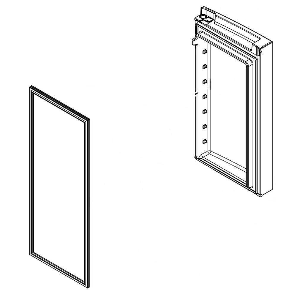 Part #w11104467, Refrigerator Door Assembly, Right (Black Stainless)