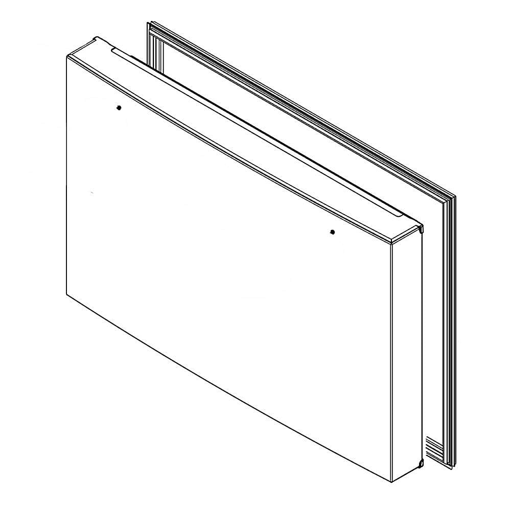 Photo of GE Part #w11129486, Refrigerator Freezer Door Assembly (Stainless) from Repair Parts Direct