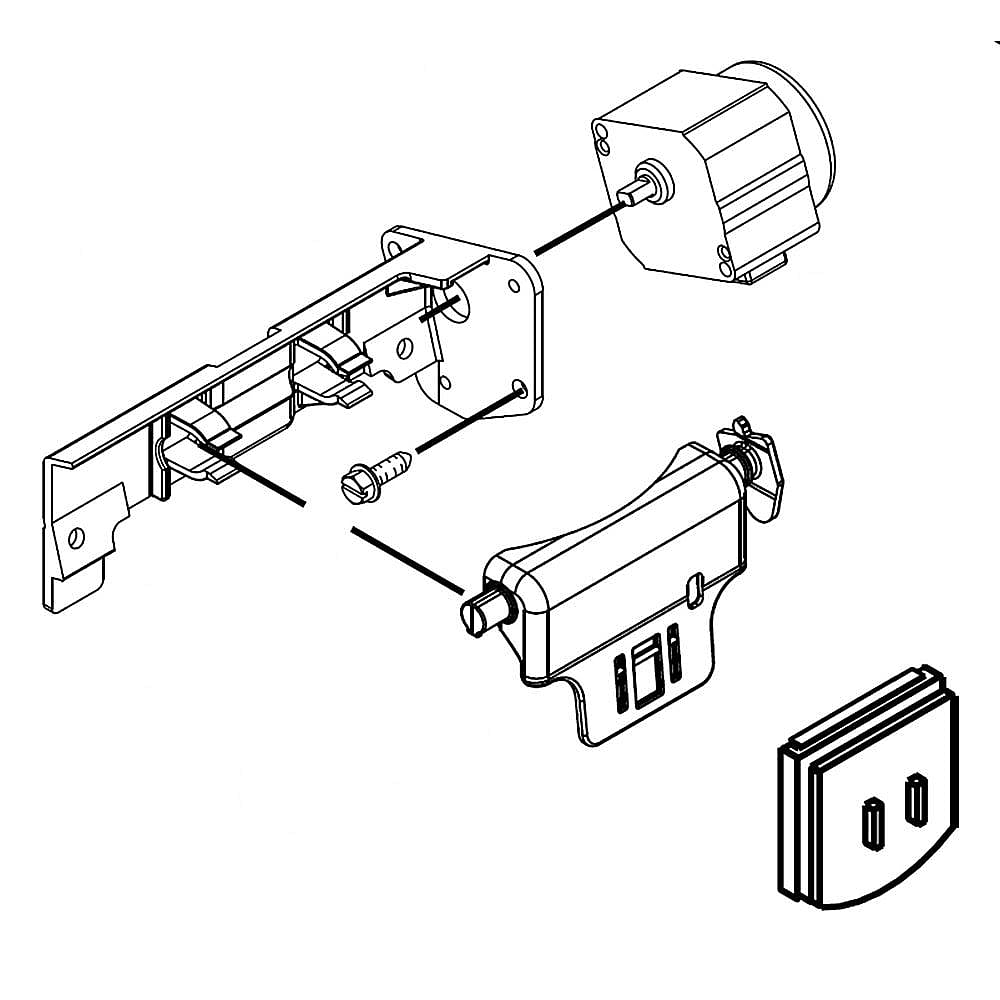 Part #w11130210, Refrigerator Dispenser Ice Chute Door And Motor Assembly / 5.50 x 5.25 x 8.25