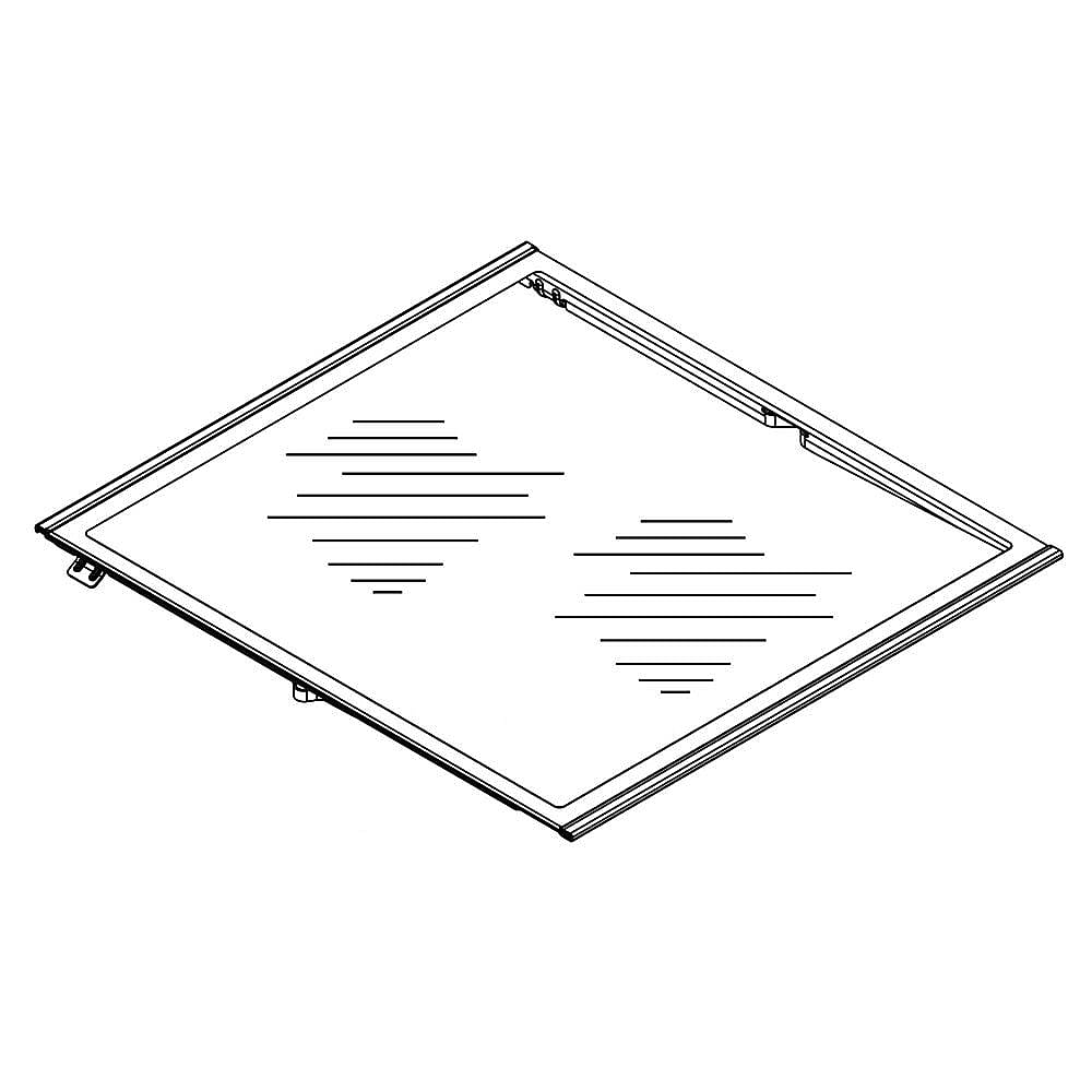 Part #w11130214, Refrigerator Glass Shelf (Replaces W11039726) / 35.12 x 27.25 x 6.88