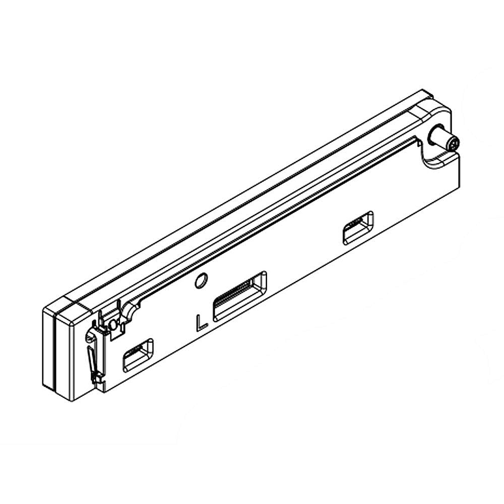 Part #w11131390, Refrigerator Freezer Drawer Slide Rail Adapter, Left / 6.07 x 2.82 x 28.94