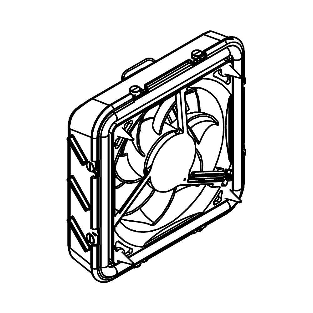 Part #w11340145, Refrigerator Evaporator Fan Motor Assembly (Replaces W10862076) / 5.75 x 4.75 x 4.25