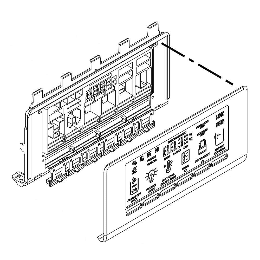 Part #w11340158, Refrigerator Dispenser Control Panel Assembly / 12.00 x 5.50 x 5.25